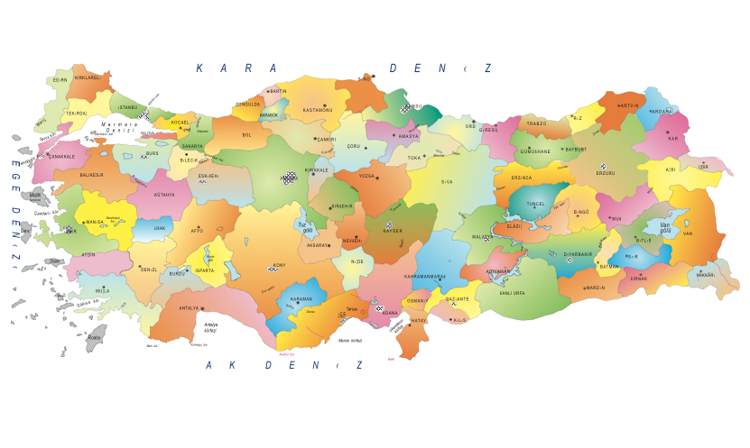 Vektörel Türkiye Haritası – EPS Formatında | Türkiye Haritası